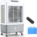 Large Windowless Portable Air Cooler, 3 in 1 Evaporative Swamp Cooler with Remote, Hoseless Ventless Fan Ac Unit, 7H Timer, 8