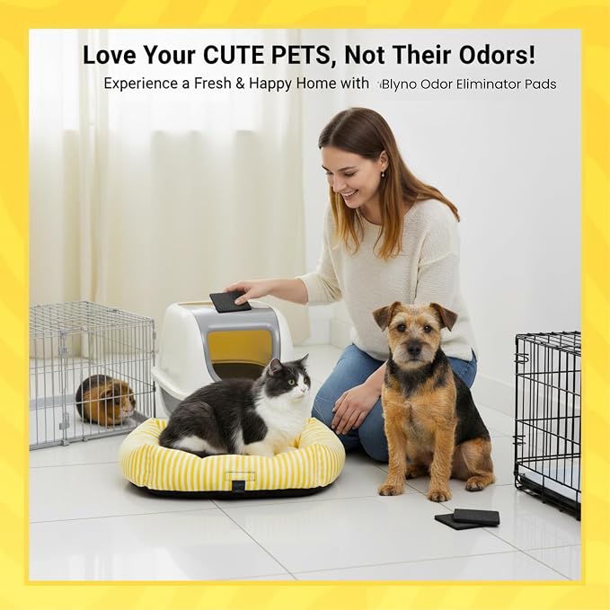 Lasts Up to 2 Years - Upgraded Universal Odor Eliminator for Hooded Cat Litter Box Deodorizer,Natural Coconut Shell Activated