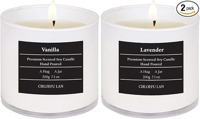 Lavender and Vanilla Candle,Highly Scented, Soy Candles for Home Scented, Home Decorative, 7.1oz|45 Hour Burning, Valentines