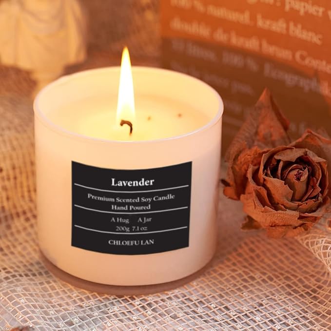 Lavender and Vanilla Candle,Highly Scented, Soy Candles for Home Scented, Home Decorative, 7.1oz|45 Hour Burning, Valentines