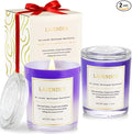 Lavender Candle Gift Set – 2 Pack Wood Wick Soy Wax Scented Candles with Gift Boxes, product image