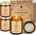 Lavender Candles, 4-Pack Scented Candle Set for Women, 7.6 oz Natural Organic Soy Wax in Glass Jar, product image