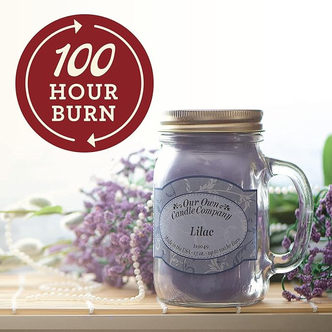 Lavender Chamomile Scented Mason Jar Candle, 100 Hour Burn Time, Made in The USA - 13 Ounces, alternate product view 2