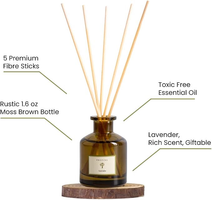 Lavender Dream Reed Diffuser for Home | Fresh Lavender & Eucalyptus Room Fragrance Reed Diffusers, alternate product view 4