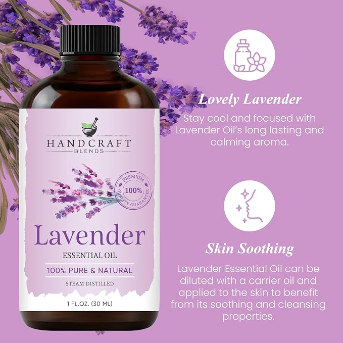 Lavender Essential Oil – 1 Fl Oz – 100% Pure and Natural – Premium Grade Essential Oil for Diffuser and Aromatherapy