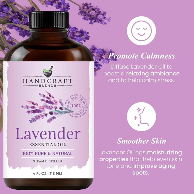 Lavender Essential Oil – Huge 4 Fl Oz – 100% Pure and Natural – Premium Grade Essential Oil for Diffuser and, alternate