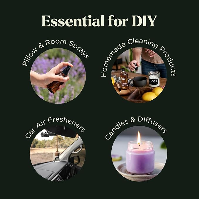 Lavender Essential Oil - Pure Essential Oils for Diffusers, Humidifiers, Aromatherapy, Cars, Yoga, Home Essentials, alternate