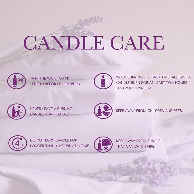 Lavender Eucalyptus Scented Candle Set - 2 Packs, Spa Scent Aromatherapy Candles for Stress Relief, Calming Candles for