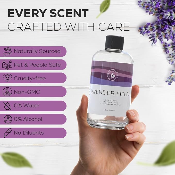 Lavender Fields Diffuser Oil - Luxury Essential Oils for Diffuser Refill & Air Freshener Room Spray, alternate product view 5