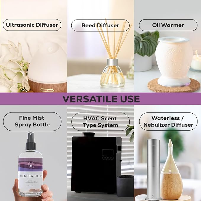 Lavender Fields Diffuser Oil - Luxury Essential Oils for Diffuser Refill & Air Freshener Room Spray, alternate product view 7