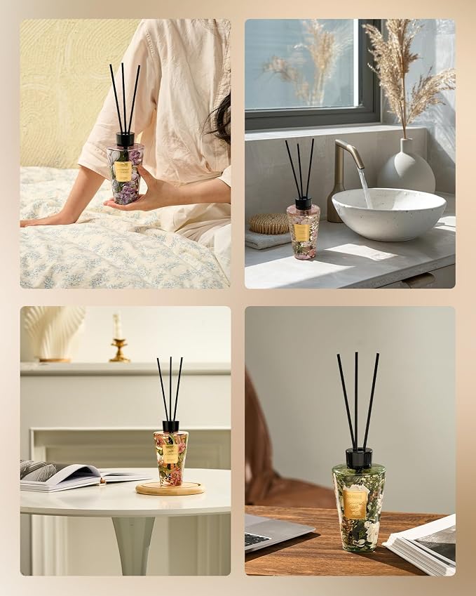 Lavender Glow Reed Diffuser Set - 8.79fl oz Home Fragrance made from natural materials Essential Oil Diffuser with Sticks