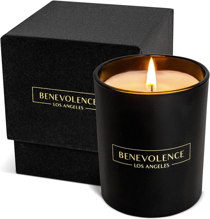 Lavender & Lilac Scented Candle | Soy Christmas Candles, Black Holiday Candle for Home | Gifts for Women and Men | Home