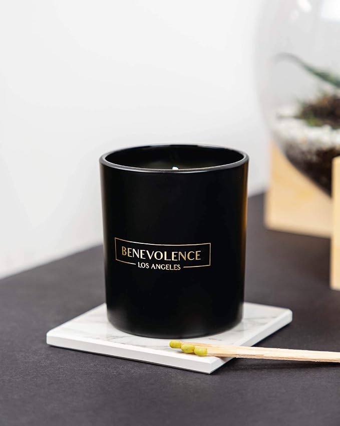 Lavender & Lilac Scented Candle | Soy Christmas Candles, Black Holiday Candle for Home | Gifts for Women and Men | Home