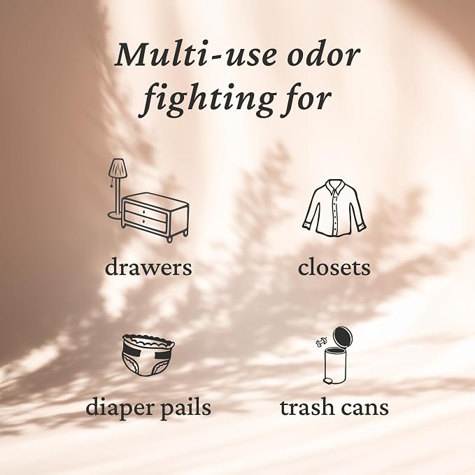 Lavender Odor Eliminating & Deodorizing Packs | Bag of 6 & Fresh Pod Case | Safer Odor Relief for Small Spaces | Natural