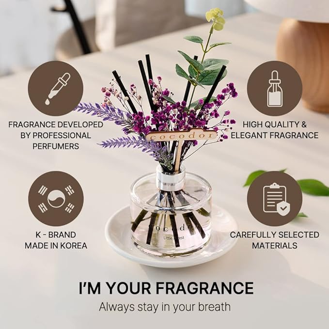 Lavender Reed Diffuser/Refreshing Air/6.7oz/1Pack / Home Fragrance Scent Essential Oil Stick Diffuser for Bedroom Bathroom