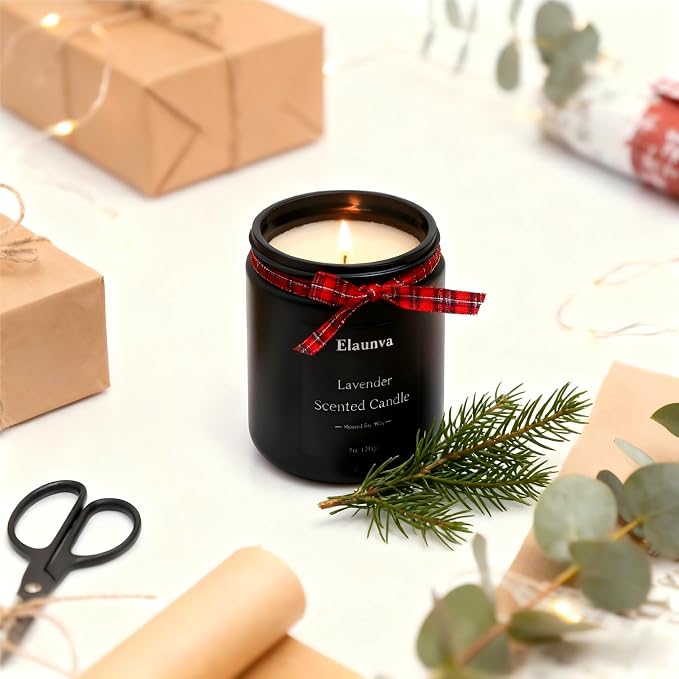 Lavender Scented Candle,7oz(200g),Natural Soy Wax,Aromatherapy Candles,Home Decorations,Romantic Present,Stress Relief and