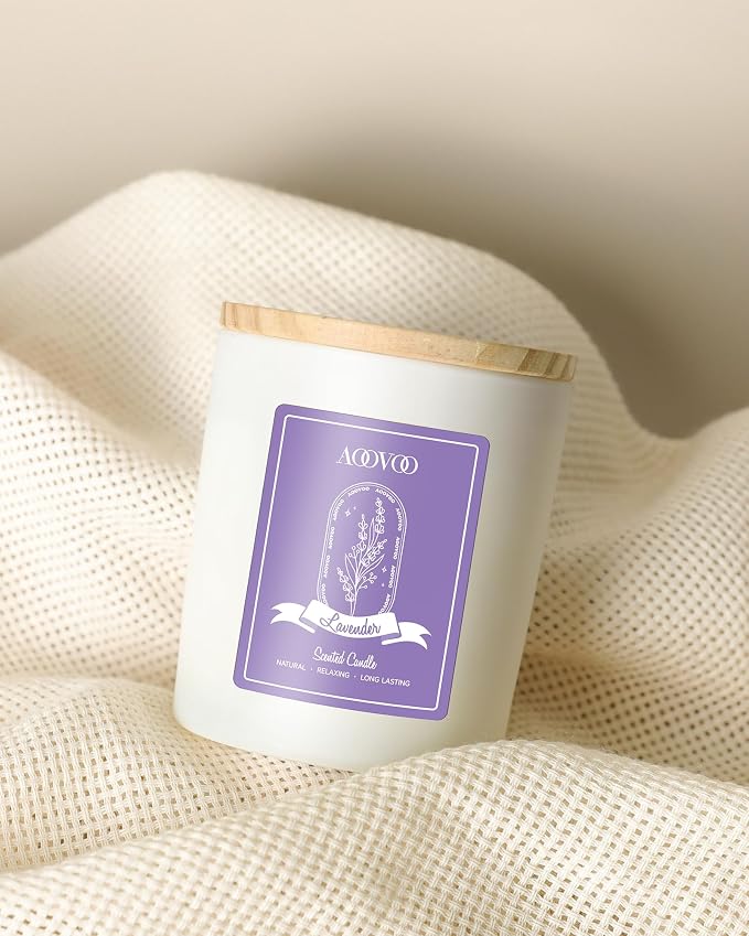 Lavender Scented Candles for Women - Aromatherapy Candle with Crystals Inside, 10oz Soy Candles for Home Scented, alternate