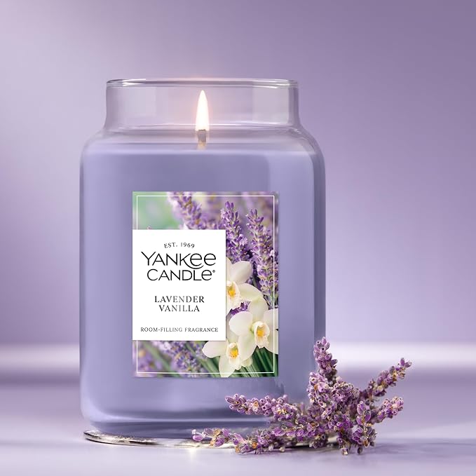 Lavender Vanilla, Scented Candle, 22oz Large Jar with up to 150 Hour Burn Time, Giftable, alternate product view 4