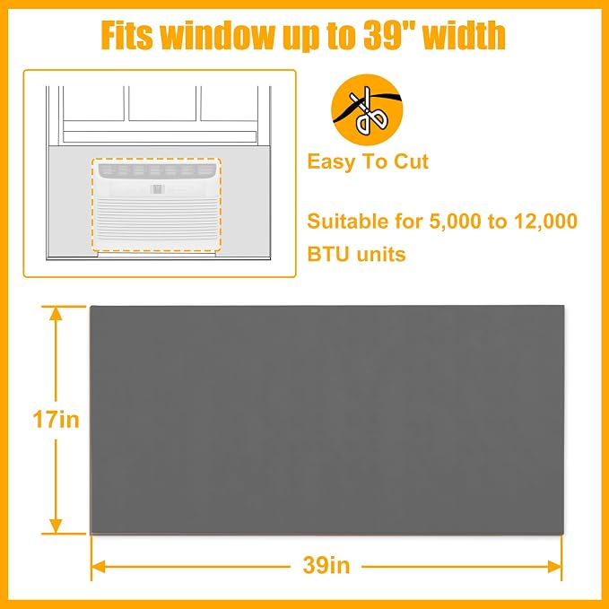 Window Air Conditioner Side Panels,Full Surround AC Foam Panel for Indoor Window AC Units,Summer and Winter
