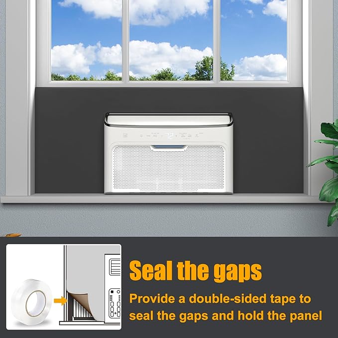 Window Air Conditioner Side Panels,Full Surround AC Foam Panel for Indoor Window AC Units,Summer and Winter