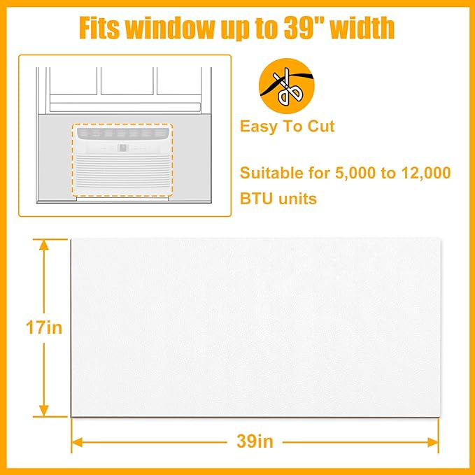 Window Air Conditioner Side Panels,Full Surround AC Foam Panel for Indoor Window AC Units,Summer and Winter