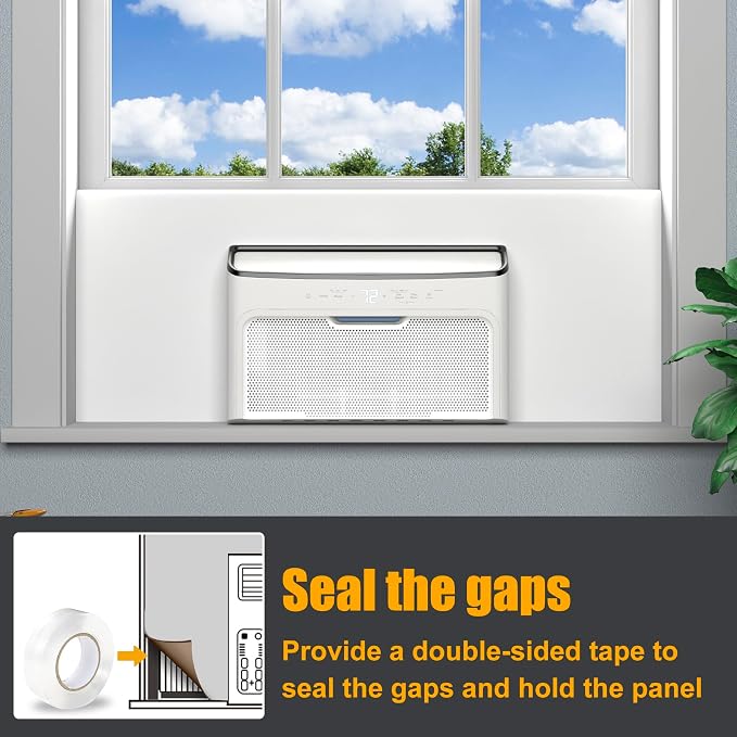 Window Air Conditioner Side Panels,Full Surround AC Foam Panel for Indoor Window AC Units,Summer and Winter