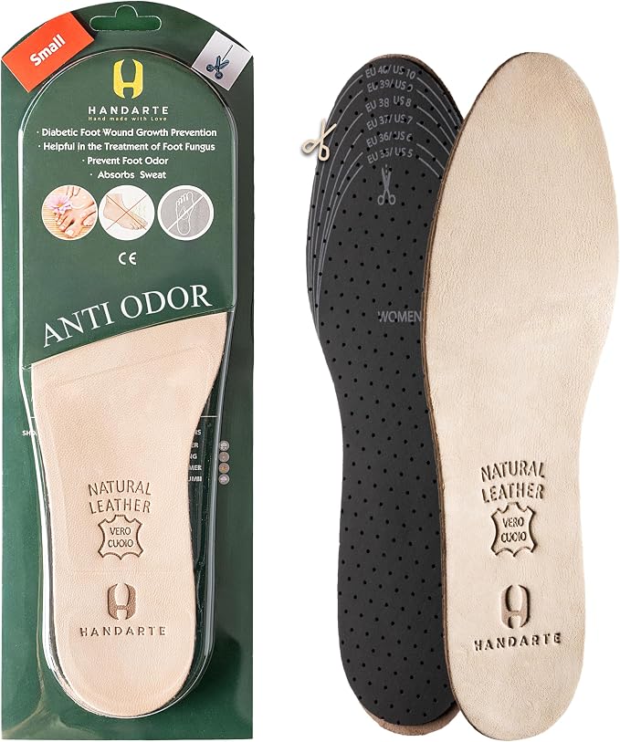 Leather Anti Odor Insoles | Cuttable Odor Eaters Insoles Women | Shoe Deodorizer Thin Insert - Odor Eliminator for Shoes