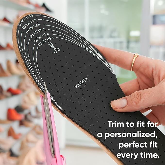 Leather Anti Odor Insoles | Cuttable Odor Eaters Insoles Women | Shoe Deodorizer Thin Insert - Odor Eliminator for Shoes