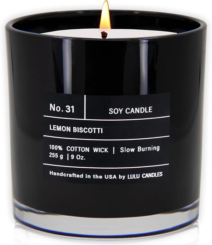| Lemon Biscotti | Highly Scented Candles for Home | Soy Blend Jar Candle with 100% Cotton Wick | Slow Burning, product image