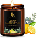 Lemon Eucalyptus Scented Candle, Soy Candles for Home Scented, Amber Jar Candles Gifts for Men Women, 7oz 7oz Glass, product