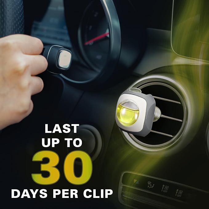 Lemon Ginger Scent Car Air Freshener Clip, 6 Vent Clips, 4ml Each, Long Lasting Air Freshener, alternate product view 6