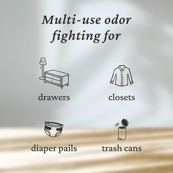 Lemon Odor Eliminating & Deodorizing Packs | Bag of 6 & Fresh Pod Case | Safer Odor Relief for Small Spaces | Natural