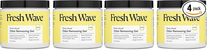 Lemon Odor Removing Gel, 15 oz., Pack of 4 - Safer Odor Absorbers for Home, Natural Plant-Based Odor Eliminator, Every 15 oz.