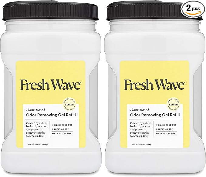 Lemon Odor Removing Gel Refill, 63 oz. - Safer Odor Absorbers for Home, Natural Plant-Based Odor Eliminator
