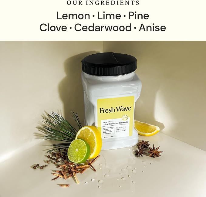 Lemon Odor Removing Gel Refill, 63 oz. - Safer Odor Absorbers for Home, Natural Plant-Based Odor Eliminator, alternate view 2