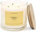 . Lemon & Sage 3 Wick Scented Candle - 43 Hour Burn - Luxury 3 Wick Soy Candles, product image