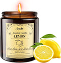 Lemon Scented Candles, 7oz Soy Wax Candle, Long Lasting Aromatherapy Jar Candle for Home, Scented Long Burning Candle Gift