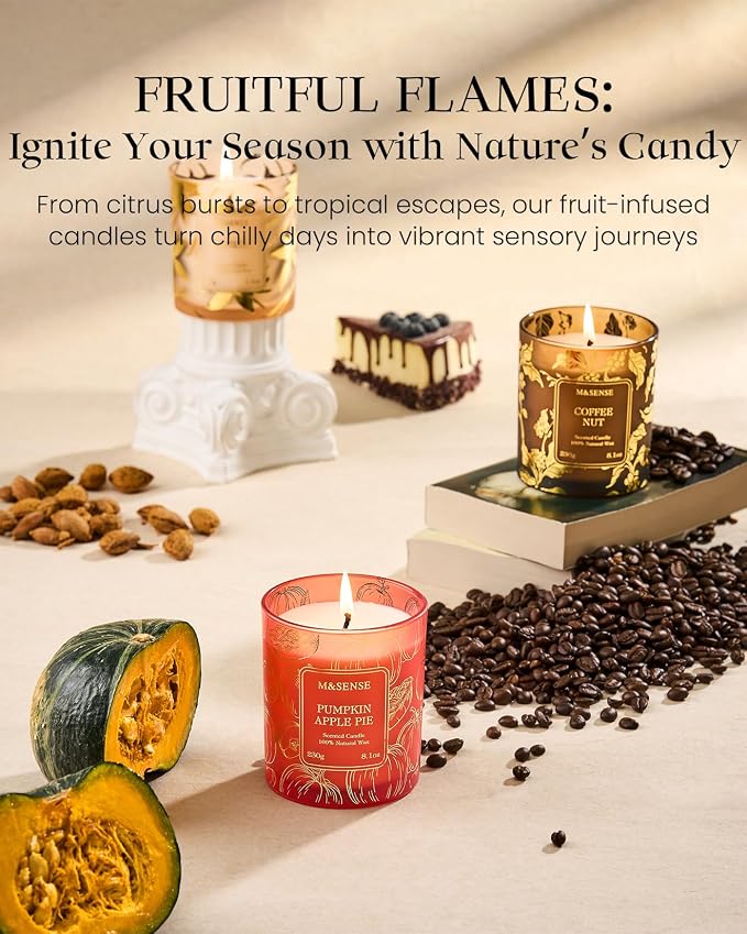 Lemon Vegan Soy Candles, made from natural materials 8.1oz 42-Hour Long Burning, alternate product view 5