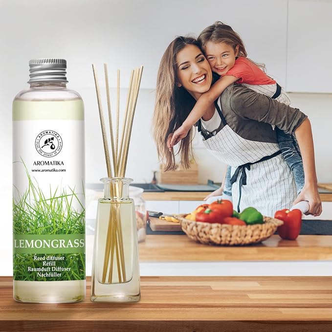 Lemongrass Reed Diffuser Refill, Natural Essential Lemongrass Oil 6.8 Fl Oz - Fresh & Long Lasting Fragrance, alternate