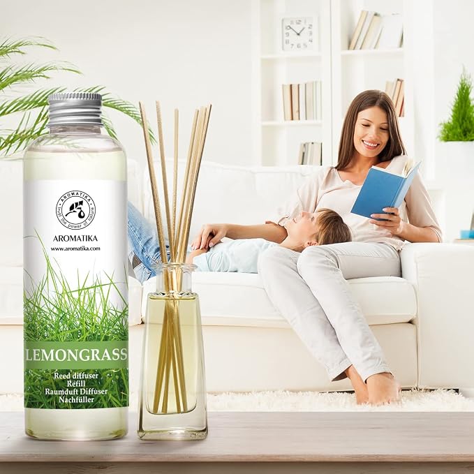 Lemongrass Reed Diffuser Refill, Natural Essential Lemongrass Oil 6.8 Fl Oz - Fresh & Long Lasting Fragrance, alternate