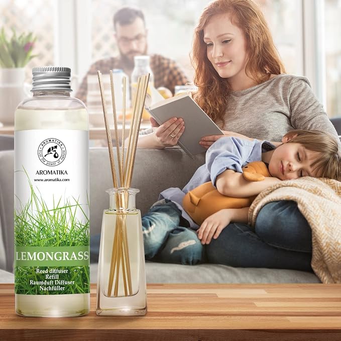 Lemongrass Reed Diffuser Refill, Natural Essential Lemongrass Oil 6.8 Fl Oz - Fresh & Long Lasting Fragrance, alternate