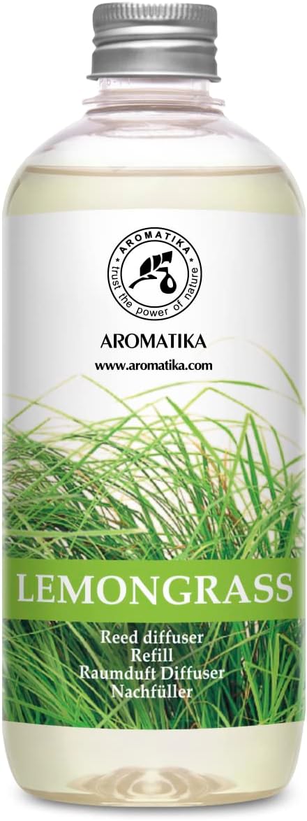 Lemongrass Reed Diffuser Refill, Natural Essential Lemongrass Oil 17 Fl Oz - Fresh & Long Lasting Fragrance, product image