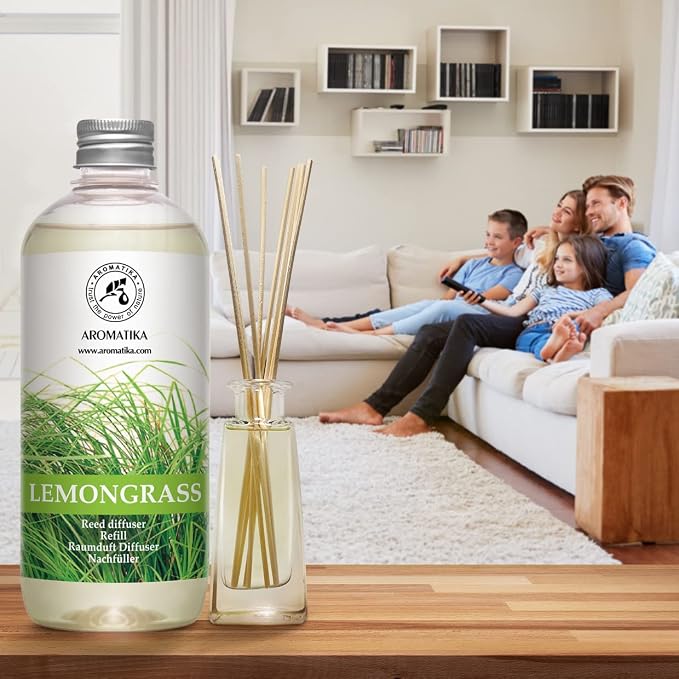 Lemongrass Reed Diffuser Refill, Natural Essential Lemongrass Oil 17 Fl Oz - Fresh & Long Lasting Fragrance, alternate