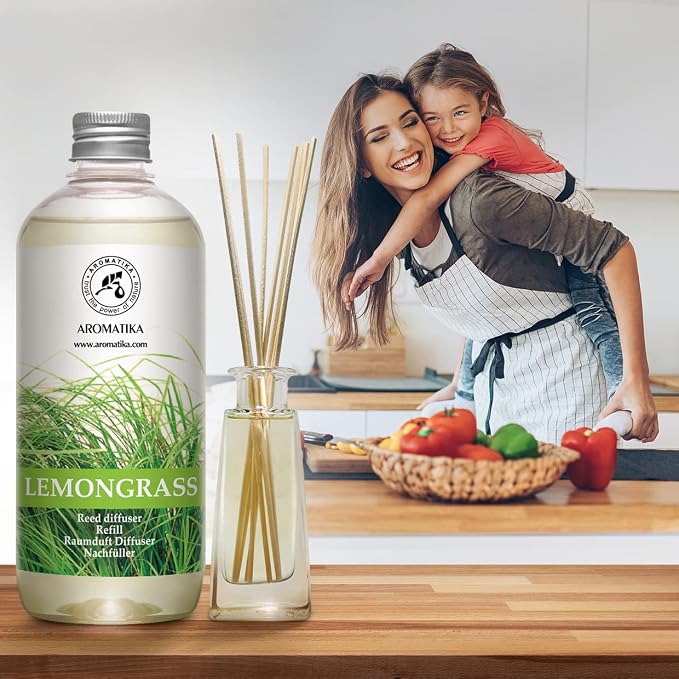 Lemongrass Reed Diffuser Refill, Natural Essential Lemongrass Oil 17 Fl Oz - Fresh & Long Lasting Fragrance, alternate