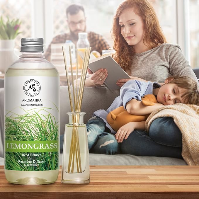 Lemongrass Reed Diffuser Refill, Natural Essential Lemongrass Oil 17 Fl Oz - Fresh & Long Lasting Fragrance, alternate