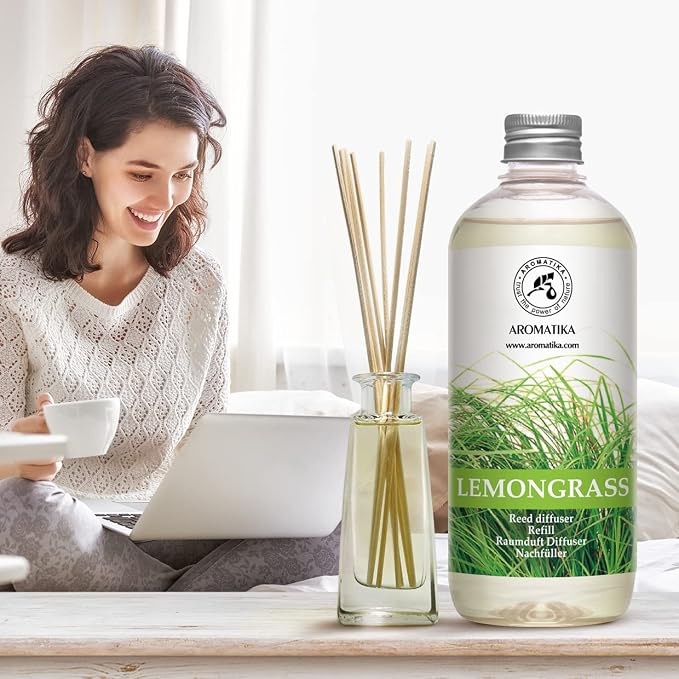 Lemongrass Reed Diffuser Refill, Natural Essential Lemongrass Oil 17 Fl Oz - Fresh & Long Lasting Fragrance, alternate