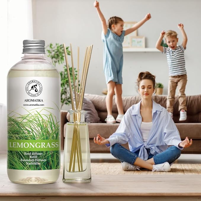 Lemongrass Reed Diffuser Refill, Natural Essential Lemongrass Oil 17 Fl Oz - Fresh & Long Lasting Fragrance, alternate