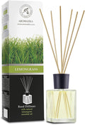 Lemongrass Reed Diffuser w/Natural Essential Lemongrass Oil 17 Fl Oz (500ml) - Intensive - Fresh and Long Lasting Fragrance