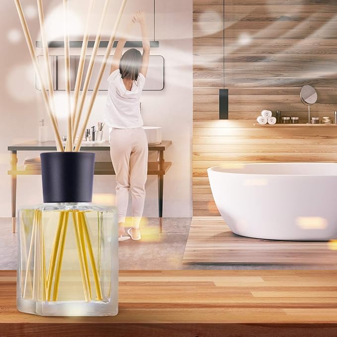 Lemongrass Reed Diffuser w/Natural Essential Lemongrass Oil 17 Fl Oz (500ml) - Intensive - Fresh and Long Lasting Fragrance