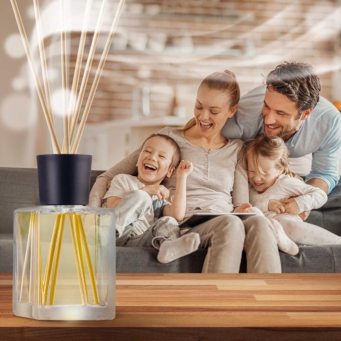 Lemongrass Reed Diffuser w/Natural Essential Lemongrass Oil 17 Fl Oz (500ml) - Intensive - Fresh and Long Lasting Fragrance